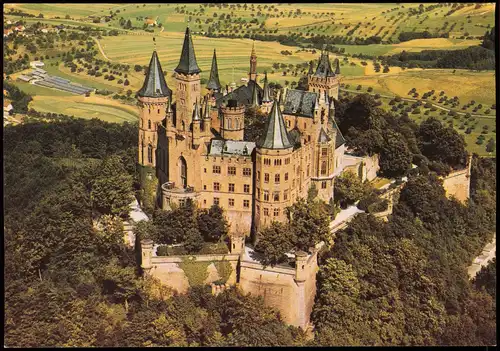 Ansichtskarte Hechingen Burg Hohenzollern vom Flugzeug aus, Luftbild 1986