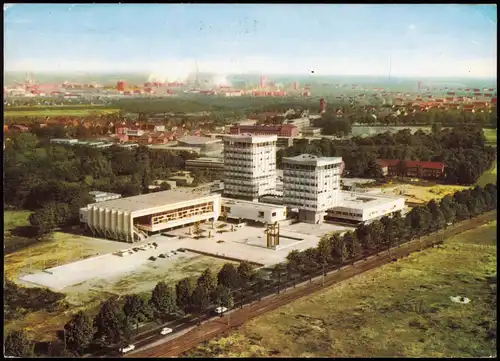 Ansichtskarte Marl (Westfalen) Rathaus (Luftaufnahme) 1973/1972