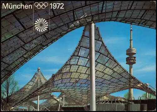 Milbertshofen-München OLYMPIAGELÄNDE mit Olympia Turm Olympiapark 1972