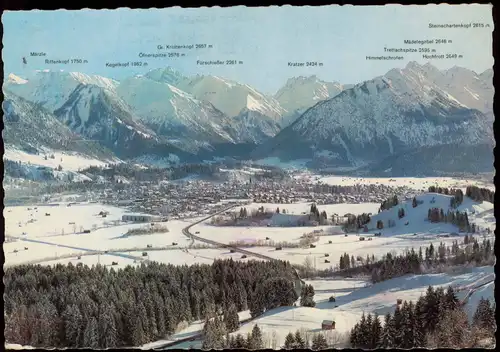 Ansichtskarte Oberstdorf (Allgäu) Panorama-Ansicht, Allgäuer Berge 1970