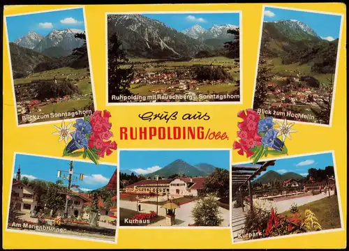 Ansichtskarte Ruhpolding Mehrbildkarte mit Orts- und Umland-Ansichten 1975