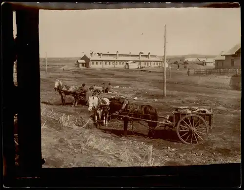 .Russland Rußland Россия Pferdewagen Lazarett Grenzstation China 1905 Foto
