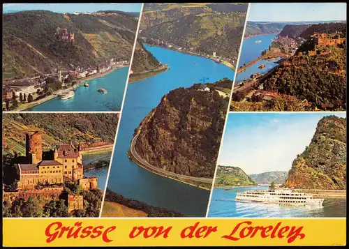 Ansichtskarte Sankt Goar Rheintal an der Loreley Mehrbildkarte 1985