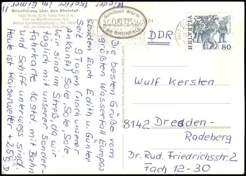 Neuhausen am Rheinfall GRUSS VOM RHEINFALL SUISSE - SCHWEIZ - SWITZERLAND 1985