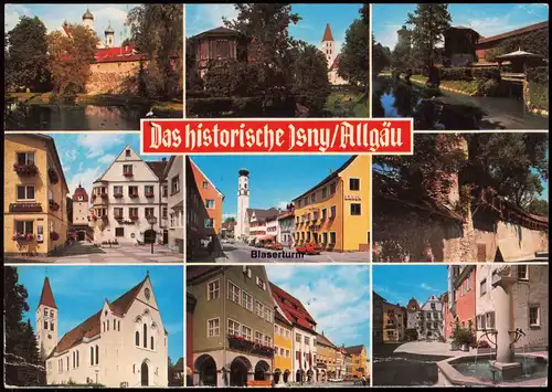 Ansichtskarte Isny Mehrbildkarte mit 9 Ortsansichten, Ort im Allgäu 1985