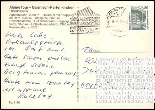 Garmisch-Partenkirchen Umland-Ansichten, Alpine Tour, Oberbayern 1995