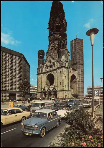 Charlottenburg-Berlin Kaiser-Wilhelm-Gedächtniskirche, diverse Autos 1976