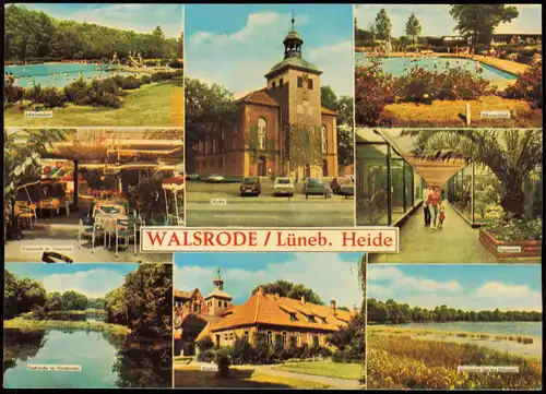 Ansichtskarte Walsrode Mehrbildkarte mit Ortsansichten, u.a. Schwimmbad 1971