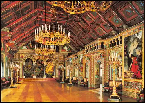 Schwangau Königsschloß Neuschwanstein Sängersaal - Singinghall 1980