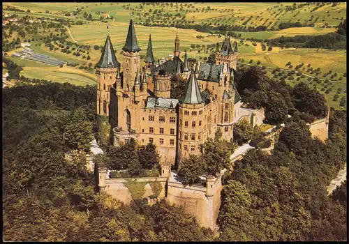 Ansichtskarte Hechingen Luftaufnahme der Burg Hohenzollern 1980