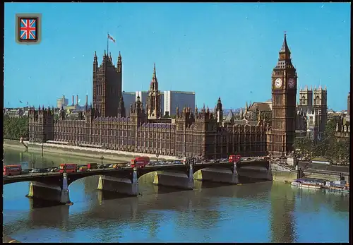 Postcard London Houses of Parliament, Parlamentshaus, Big Ben 1980