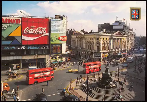 Postcard London Piccadilly Circus and Statue of Eros 1980