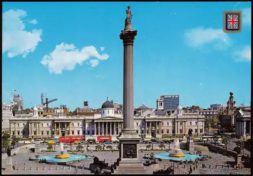 Postcard London Nelson's Column and Trafalgar Square 1980