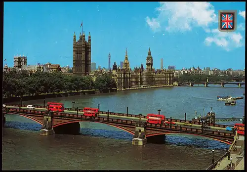 Postcard London The Houses of Parliament and Lambeth Bridge 1980