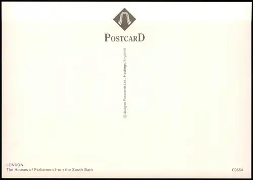 Postcard London The Houses of Parliament from the South Bank 1990