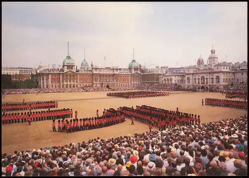 Postcard London Trooping the Colour, Aufstellung der Wache 1980