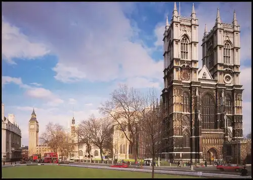 London Westminster Abbey (St. Peter's), St. Margaret's Church and Big Ben 1990