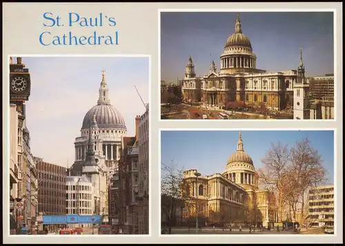 Postcard City of London-London St. Paul’s Cathedral (3 Ansichten) 1980