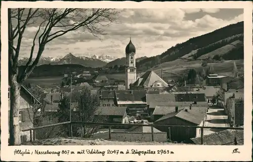 Ansichtskarte Nesselwang Straßenblick 1936