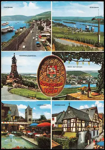 Ansichtskarte Rüdesheim (Rhein) Mehrbildkarte mit Panorama-Ansichten 1985