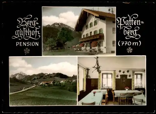 Ansichtskarte Siegsdorf Berggasthof Pattenberg MB 1968