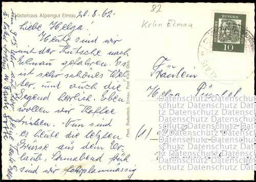 Ansichtskarte Elmau-Krün Gästehaus Alpengut 1962