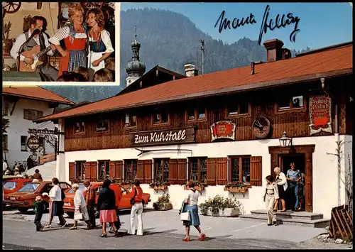 Ansichtskarte Reit im Winkl Zum Kuhstall 2 Bild singende Wirtin 1979