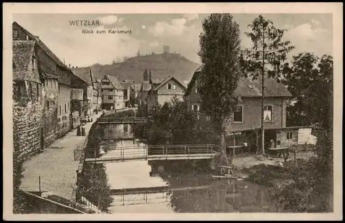 Ansichtskarte Wetzlar Straßenpartie Blick zum Karlsmunt 1914