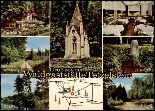 Ansichtskarte Königslutter am Elm Waldgaststätte Tetzelstein - Mehrbild 1966