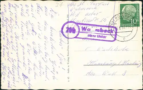 Ansichtskarte Wahmbeck Bodenfelde   Weserfähre 1957 Landpoststempel über Uslar