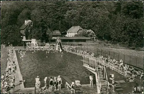 Ansichtskarte Bodenwerder Freibad Schwimmbad 1957