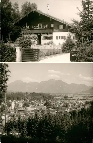 Ansichtskarte Prien 2 Bild: Panorama u. Hotel 1963