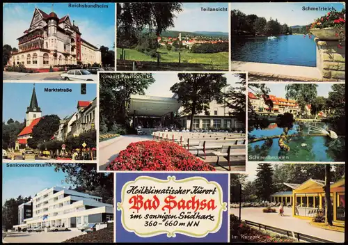 Bad Sachsa Mehrbild-AK u.a. Seniorenzentrum Reichsbundheim  Marktstraße 1980