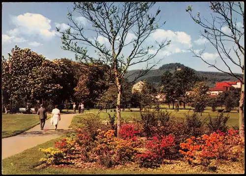 Ansichtskarte Bad Driburg Kurpark Neue Anlagen mit Blick zur Iburg 1970