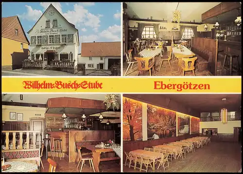Ebergötzen MB: HOTEL RESTAURANT Wilhelm Busch-Stube Herzberger Straße 20 1970