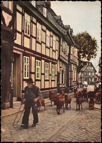 Ansichtskarte Goslar Strassen-Ansicht mit dem Ziegen-Vater 1971