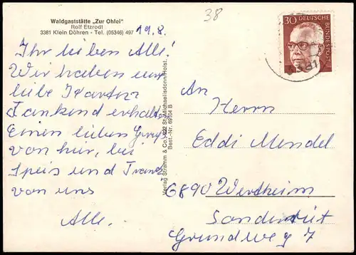 Klein Döhren-Liebenburg (Harz) Waldgaststätte Zur Ohlei, Mehrbildkarte 1970