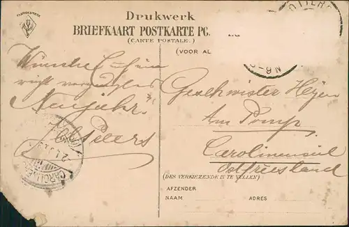 Postkaart Rotterdam Rotterdam Charloissche Kerksingel. 1911