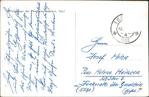 Postkaart Steyl-Venlo Mutter aus der Missionsschwestern 1962