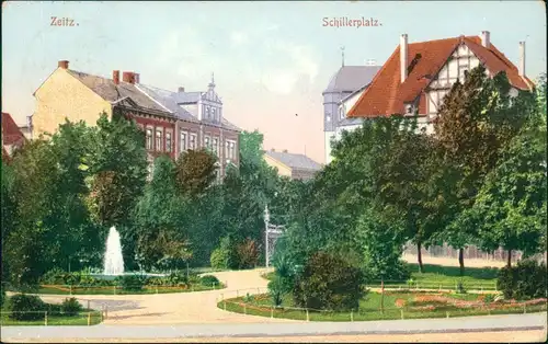 Ansichtskarte Zeitz Schillerplatz. 1913