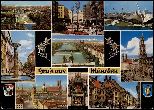 München Stadtteilansichten: Hofbräuhaus, Olymiastadion u.a. 1972