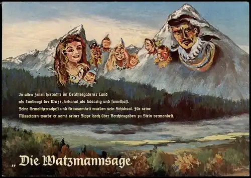 Ansichtskarte Berchtesgaden Watzmann - Gipfel als Menschen 1993