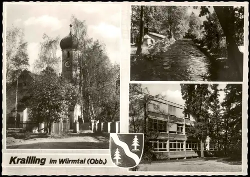 Ansichtskarte Krailling 3 Bild Stadtteilansichten Würmtal - b. München 1969