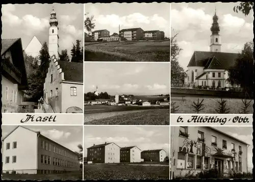 Ansichtskarte Kastl LK Altötting MB: Kirche, Neubauten, Schule 1977