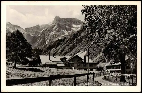 Ansichtskarte Spielmannsau-Oberstdorf (Allgäu) Partie an der Stadt 1956
