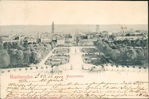 Ansichtskarte Karlsruhe Panorama 1902