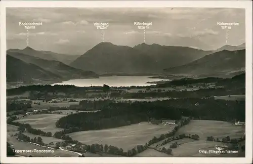 Ansichtskarte Tegernsee (Stadt) Luftbild mit Bergkette 1936