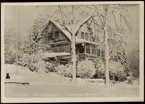 Ansichtskarte Hahnenklee-Goslar Fremdenheim Villa Waldfrieden 1950