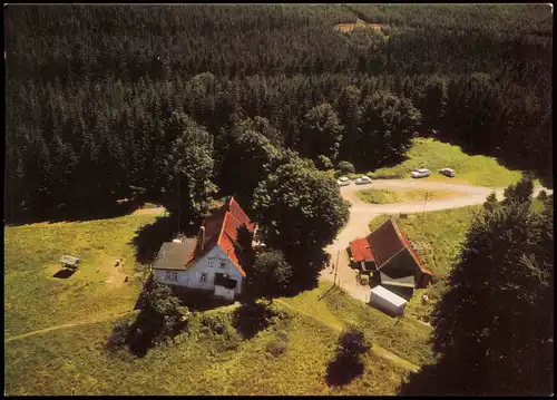 Clausthal-Zellerfeld Waldgaststätte Hubhaus Polsterberg vom Flugzeug aus 1970