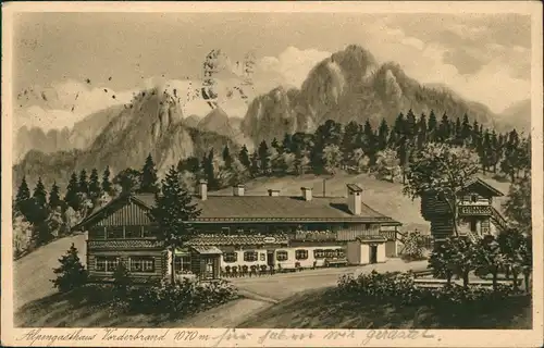 Ansichtskarte Berchtesgaden Alpengasthaus Vorderbrand 1943 Pernat-Karte: